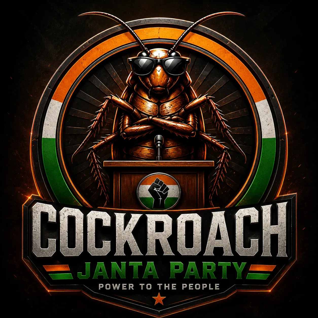 Supreme Roach Ji — Cockroach Janta Party emblem
